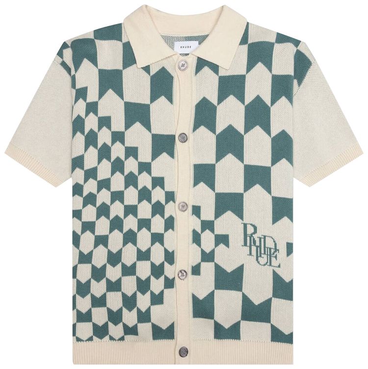 Rhude Cashmere Racing Polo Light Blue