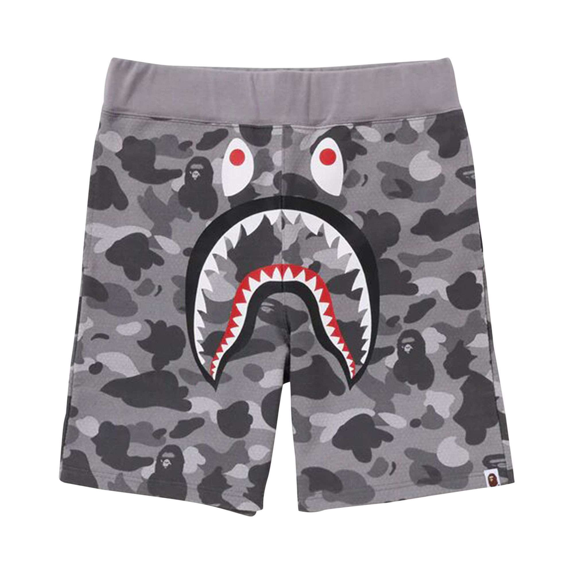 Size xl BAPE Honeycomb Camo Shark Sweat Shorts Grey