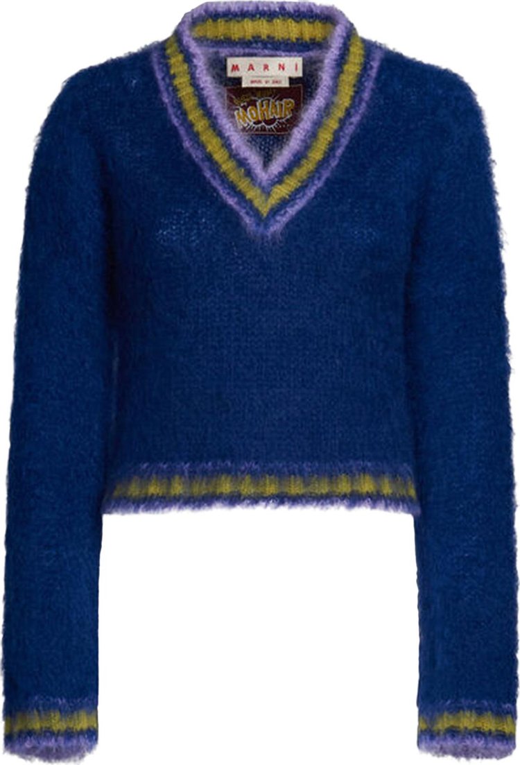 Marni Long-Sleeve V Neck Sweater 'Royal'