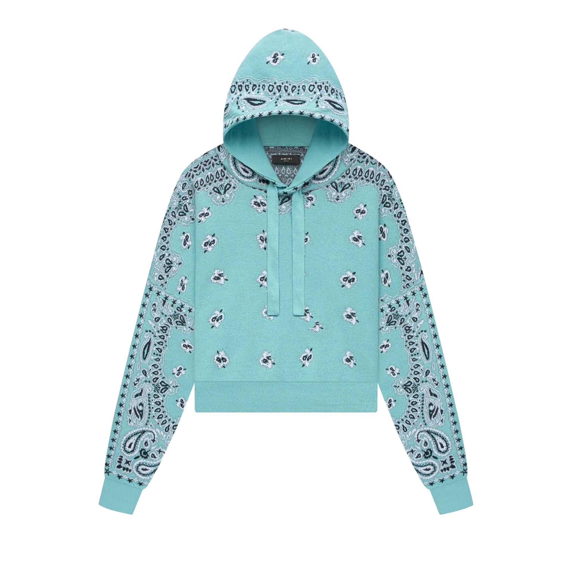 Buy Amiri Bandana Hoodie 'Teal/Black' - PF23WKH001 439 TEAL | GOAT
