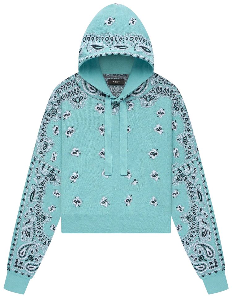 Amiri Bandana Hoodie TealBlack