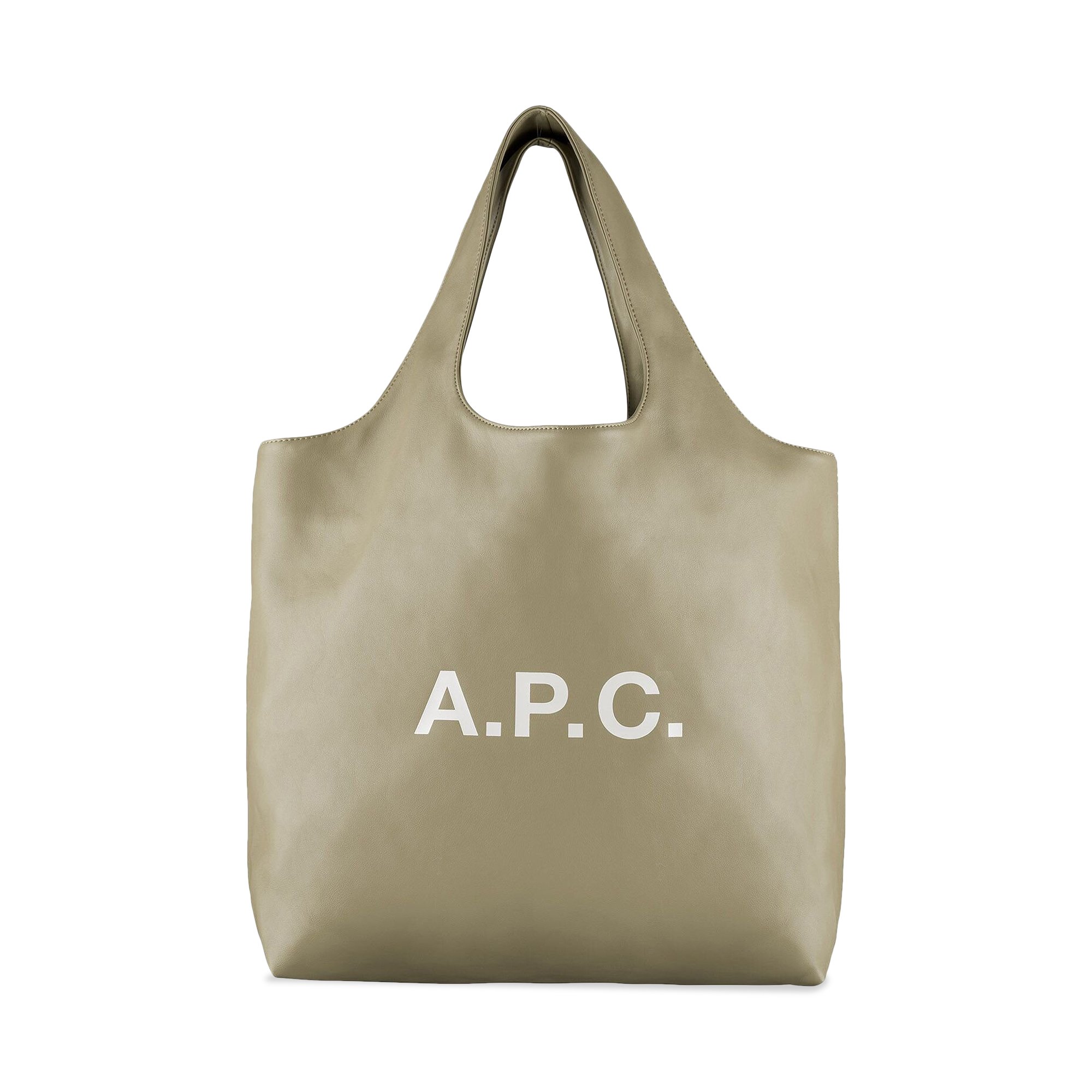 Buy A.P.C. Ninon Faux Leather Tote Bag 'Green/Taupe' - PUAAT