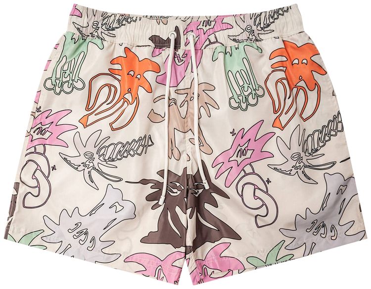 Palm Angels Palmity All Over Swimshorts ButterMulticolor
