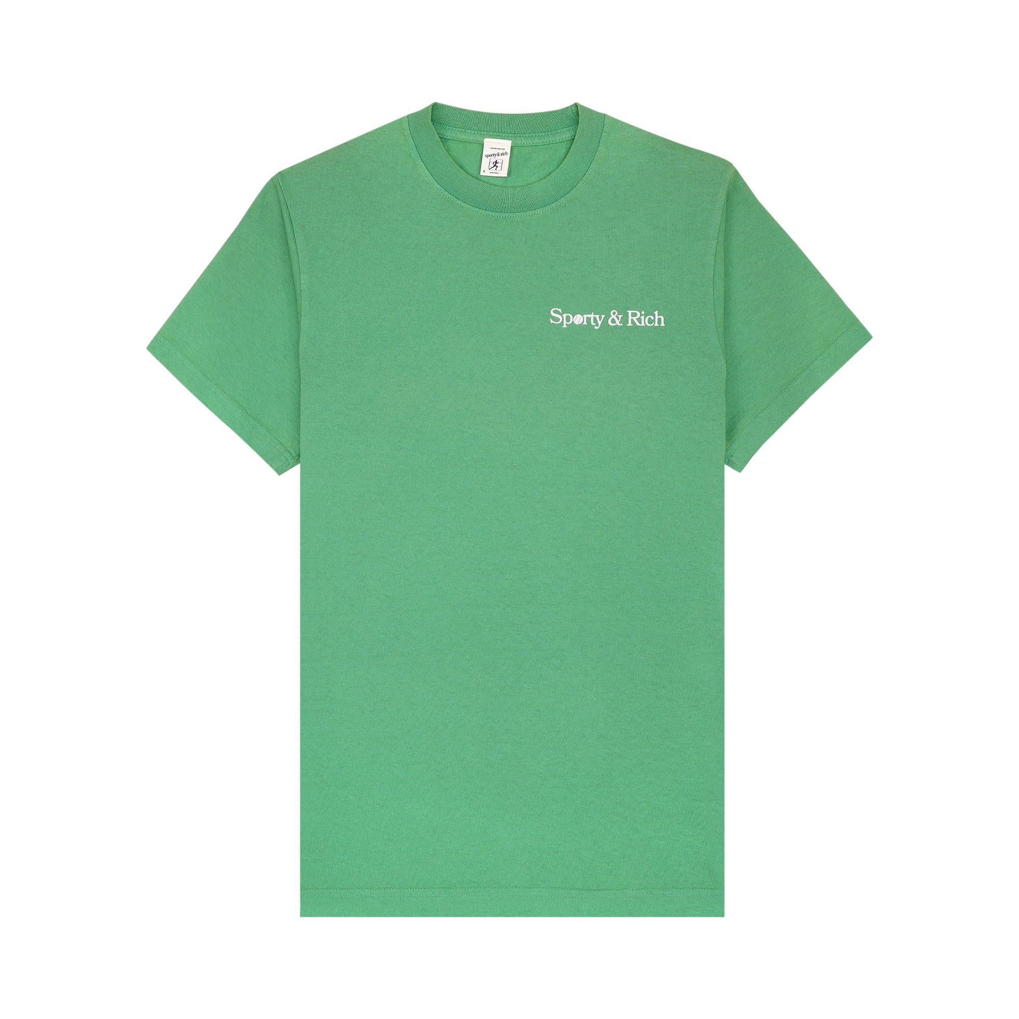 Tシャツ・カットソー Sporty & Rich Unisex LA Racket Club T-Shirt TS853VE LA Racquet Club T-Shirt - Verde/White – Sporty & Rich