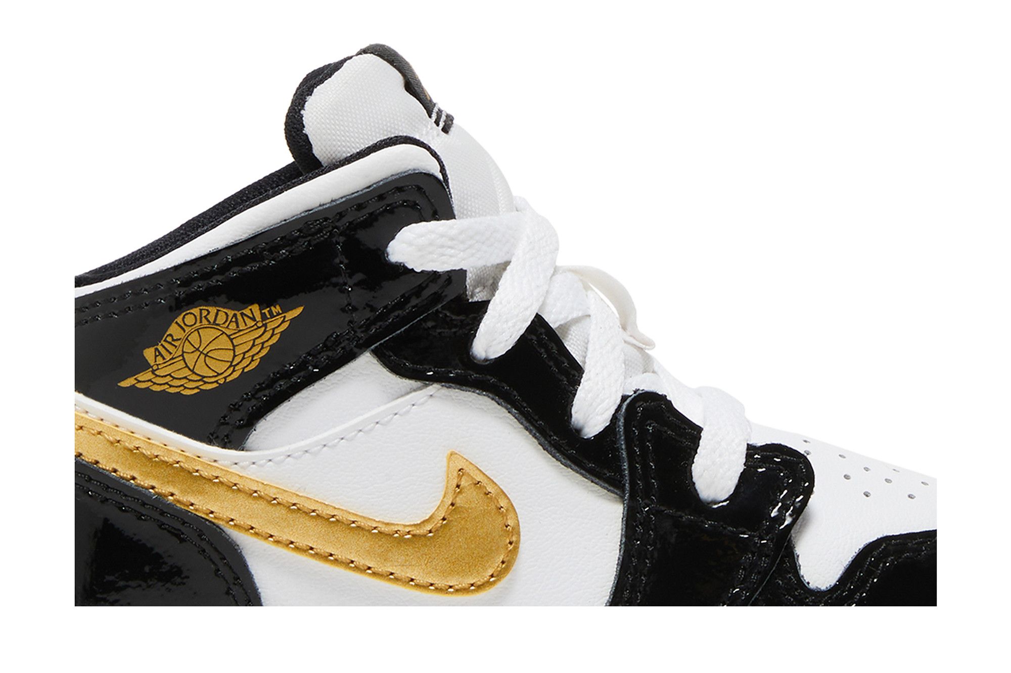 Buy Air Jordan 1 Mid Patent SE TD Black Gold BQ6933 007 GOAT