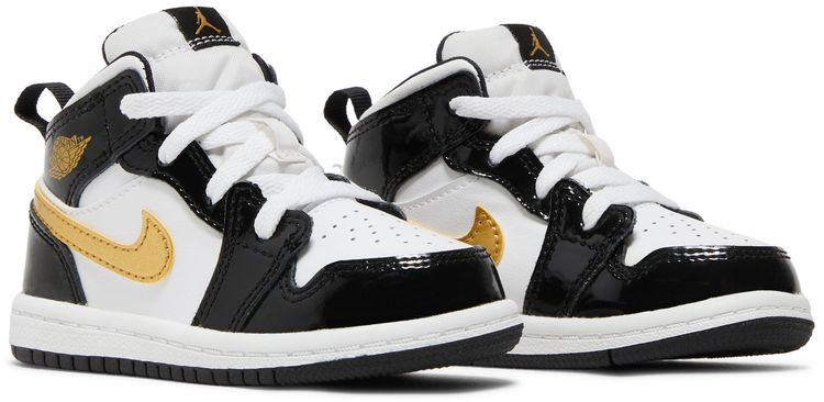 Air Jordan 1 Mid Patent SE TD Black Gold