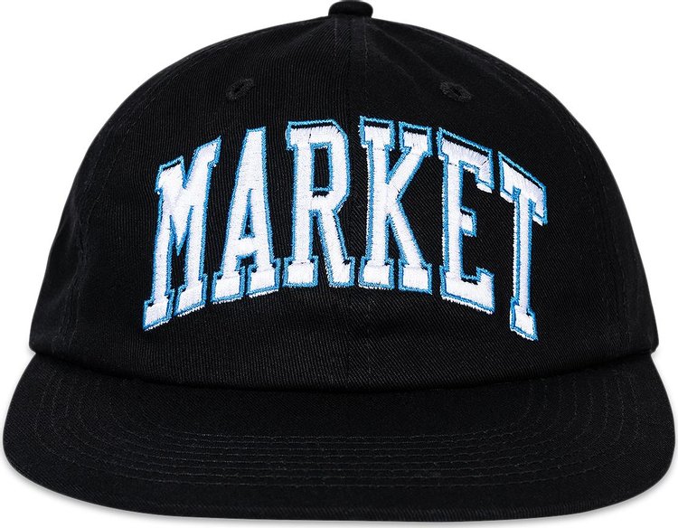 Market Offset Arc 6 Panel Hat 'Black'