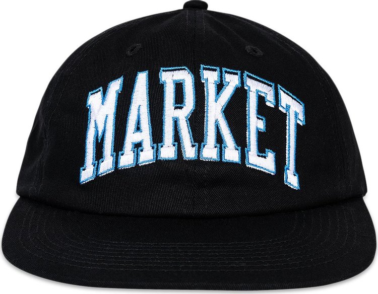 Market Offset Arc 6 Panel Hat Black