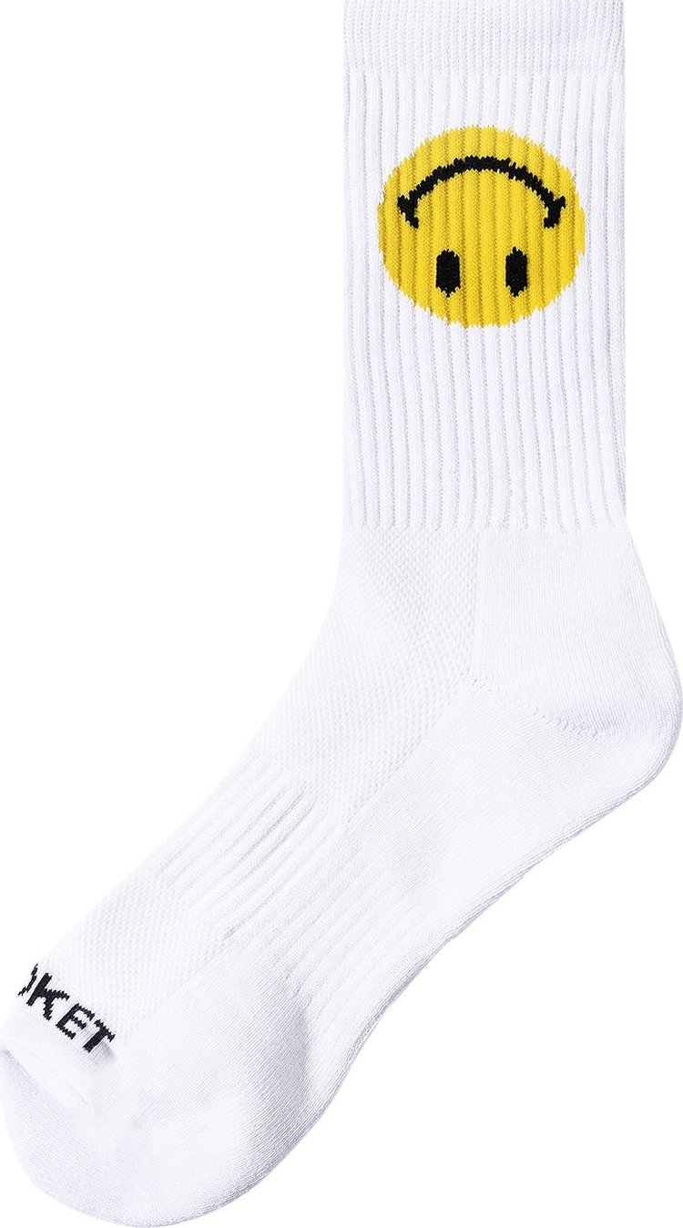 Market Smiley Upside Down Socks White