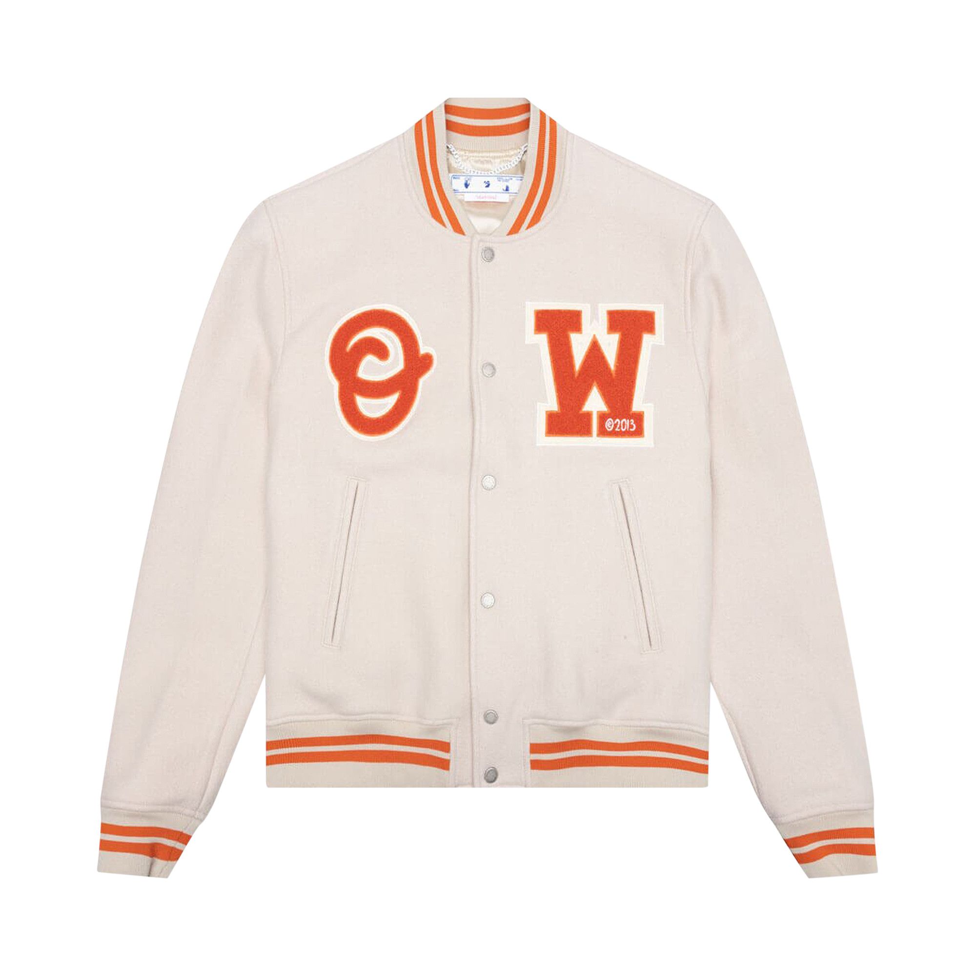 Orange and white varsity jacket cheap