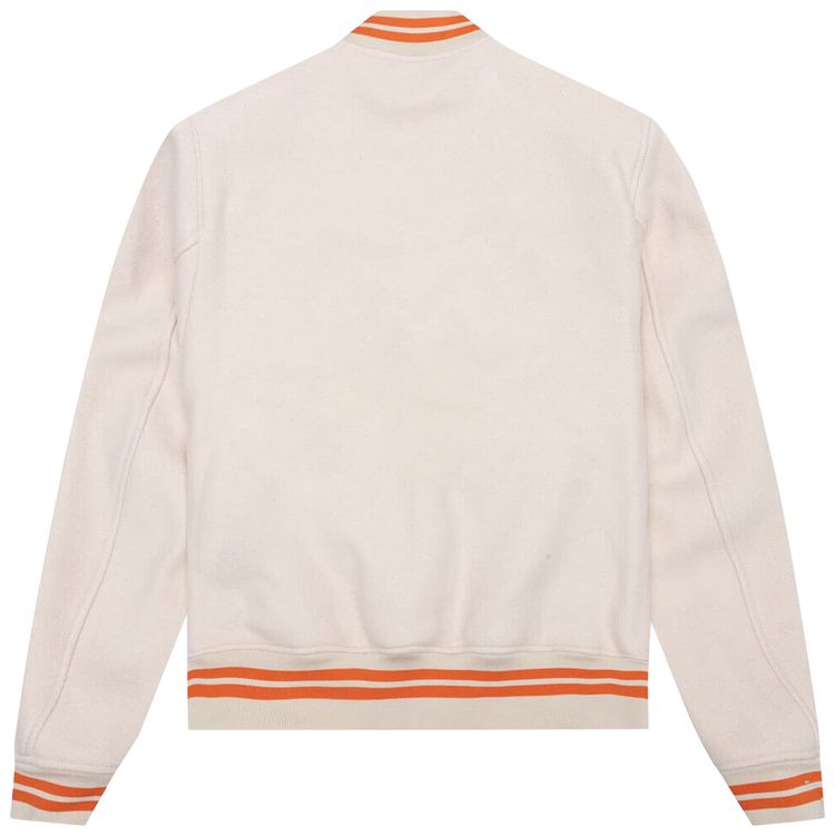 Off White Patch Varsity Jacket BeigeOrange
