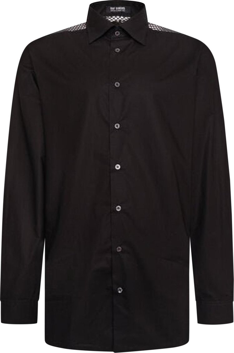 Raf Simons Classic Shirt With Net Insert 'Black/Dark Grey'