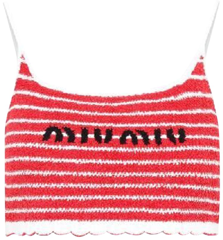 Miu Miu Boucle Top 'Red/White'