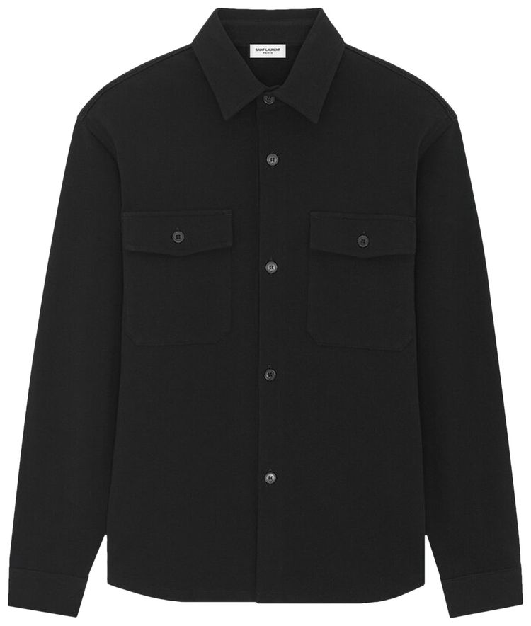 Saint Laurent Twill Over Shirt Noir