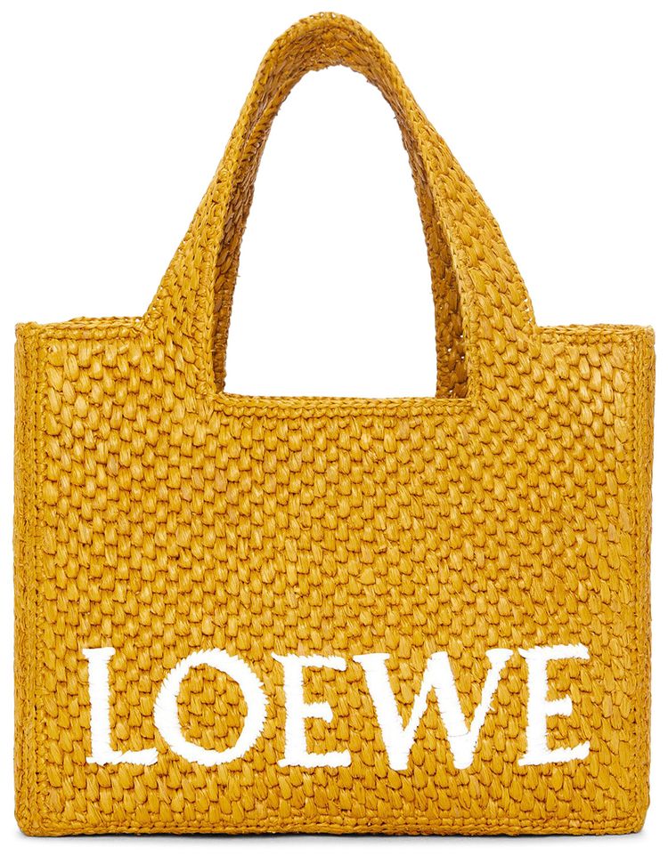 Loewe Font Small Tote Bag Ochre