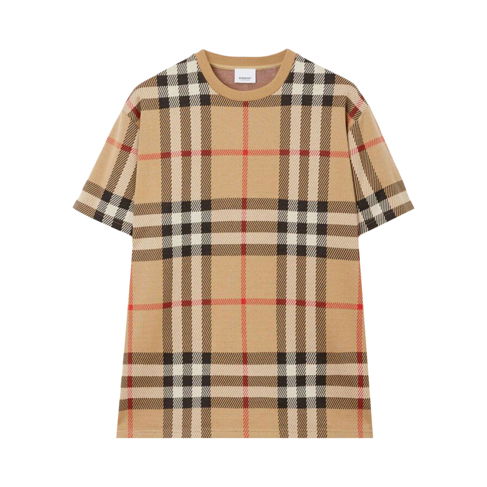 Burberry check t shirt sales