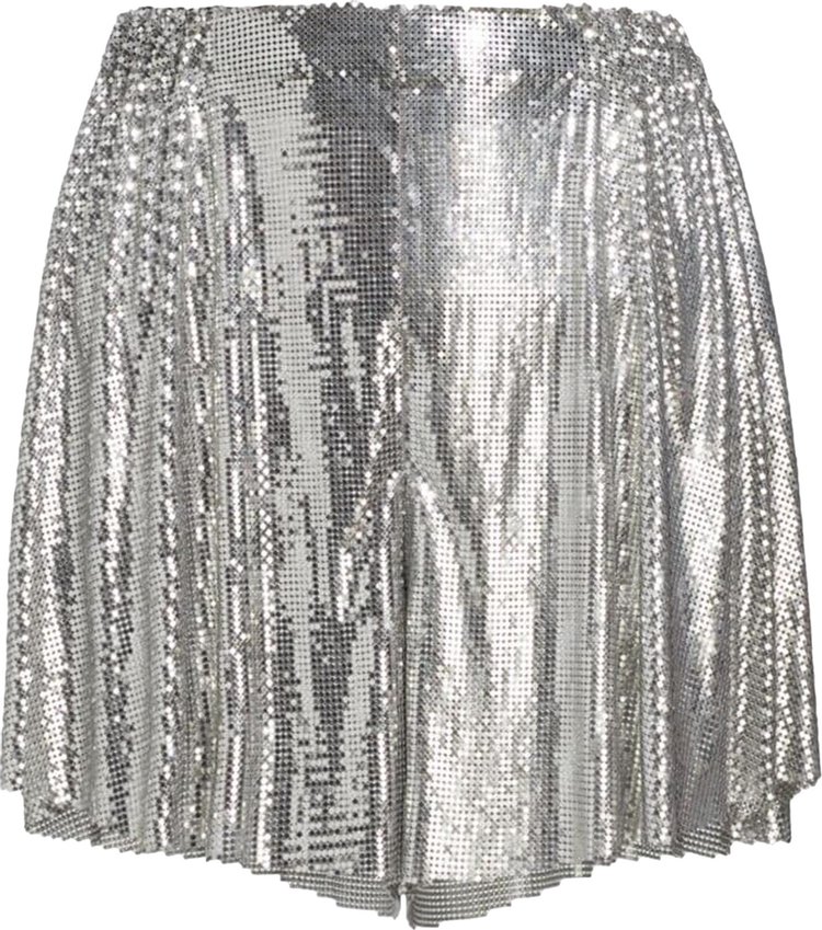 Paco Rabanne Mettalic Shorts Silver