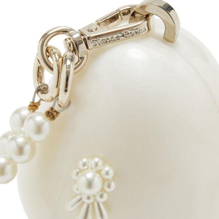 Simone Rocha Faberge Nano Egg Bag With Pearl Crossbody Strap Pearl