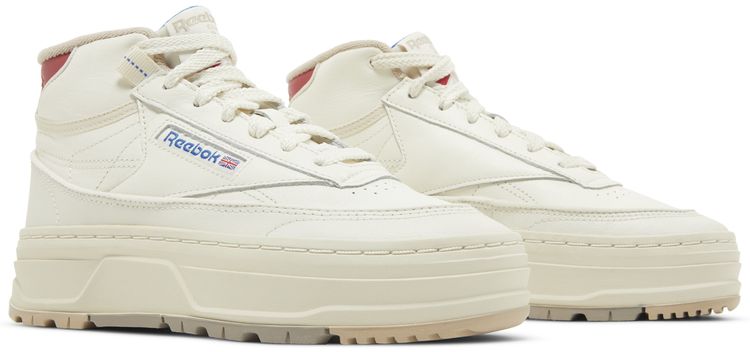 Reebok Wmns Club C Geo Mid Chalk Flash Red