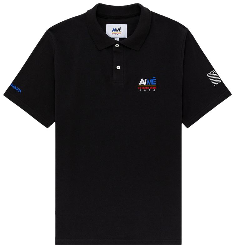 Aime Leon Dore 38 GS Offshore Pique Polo Jet Black