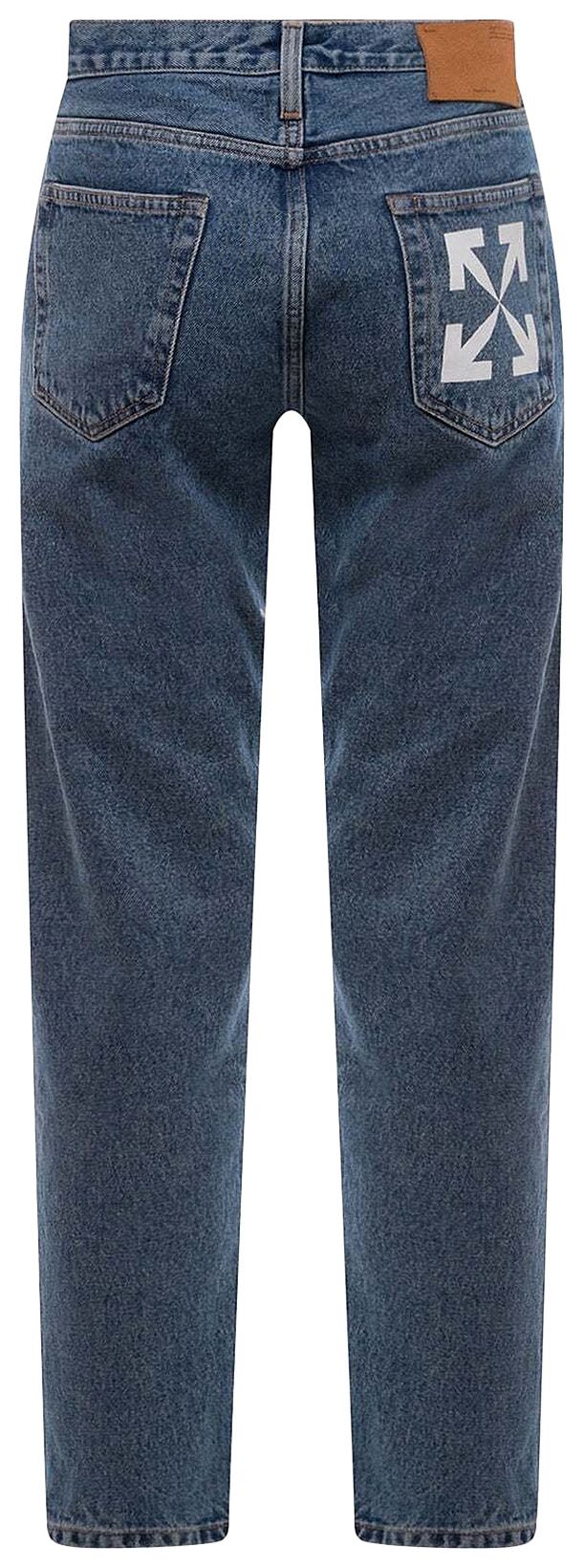 Off White Single Arrow Slim Fit Jeans Medium Blue