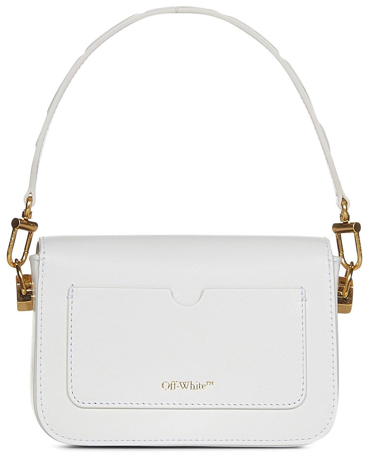 Off White Plain Binder Shoulder Bag White