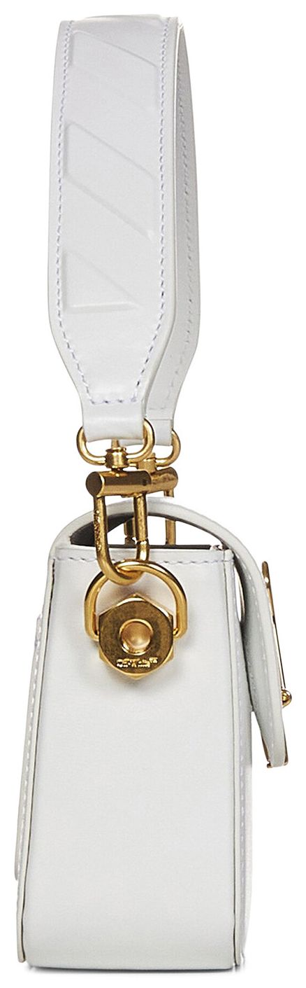 Off White Plain Binder Shoulder Bag White
