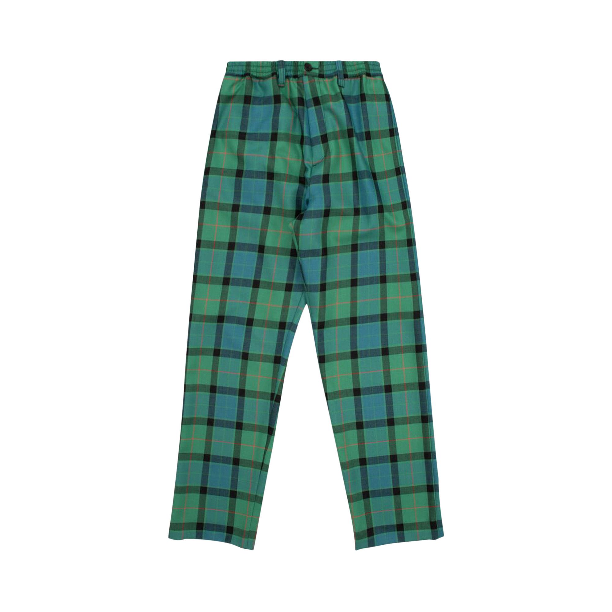 Buy Marni Plaid Pants Blue Green PUMU0156U3 UTW972 CHV61 GOAT UK