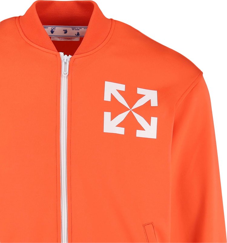 Off White Arrows Print Bomber Track Jacket OrangeWhite