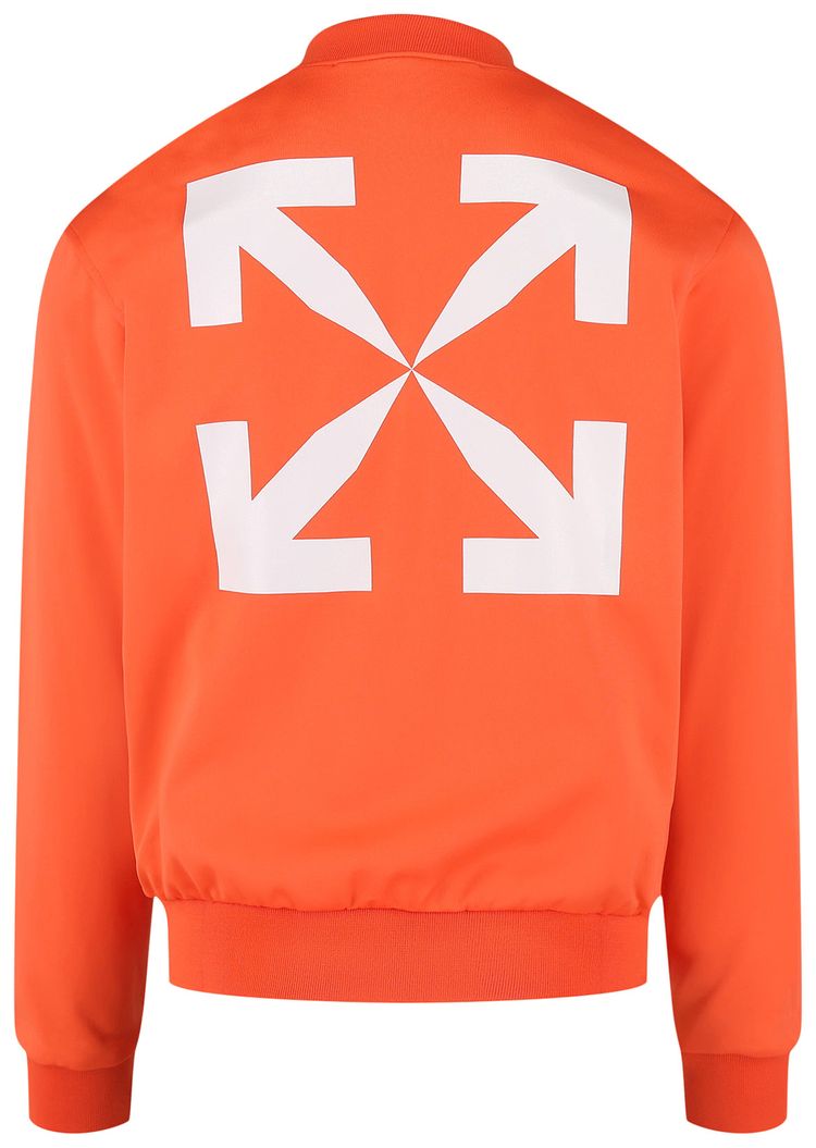 Off White Arrows Print Bomber Track Jacket OrangeWhite