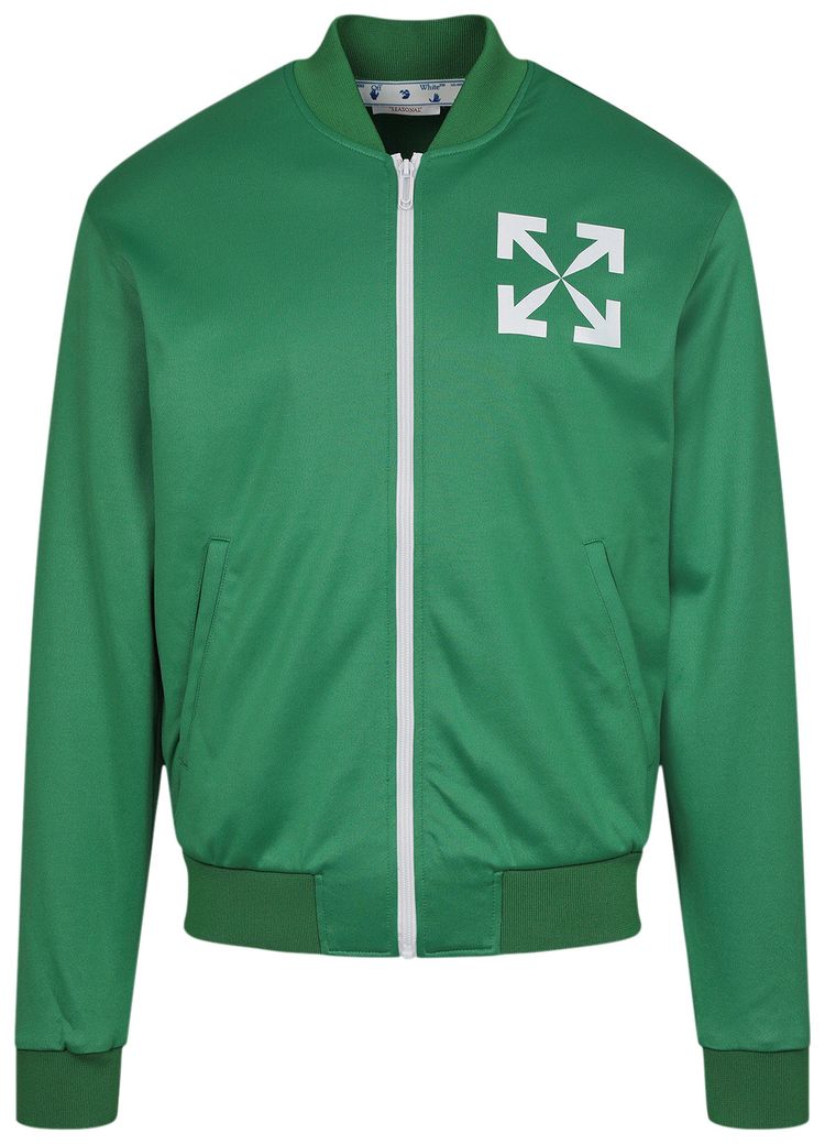 Off-White Arrows Print Bomber Track Jacket 'Green/White'