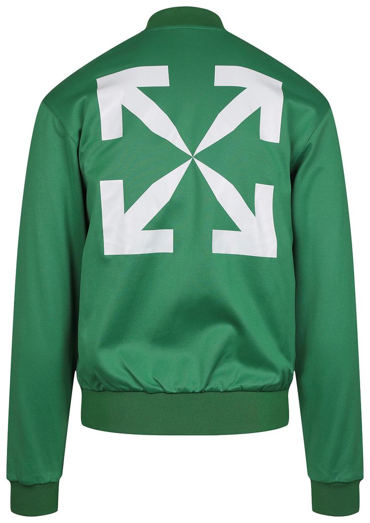 Off White Arrows Print Bomber Track Jacket GreenWhite