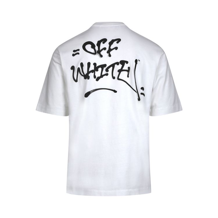Off White Neen Graffiti Skate Short Sleeve Tee WhiteOrange