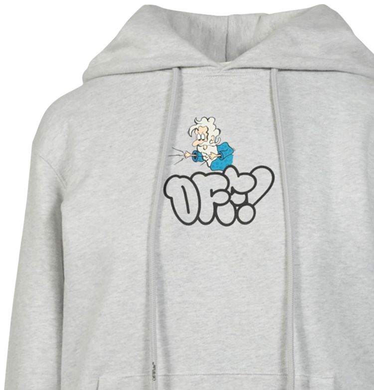 Off White Graffiti Logo Hoodie Grey