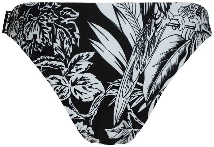 Palm Angels Jungle Parrot Bikini Briefs BlackWhite