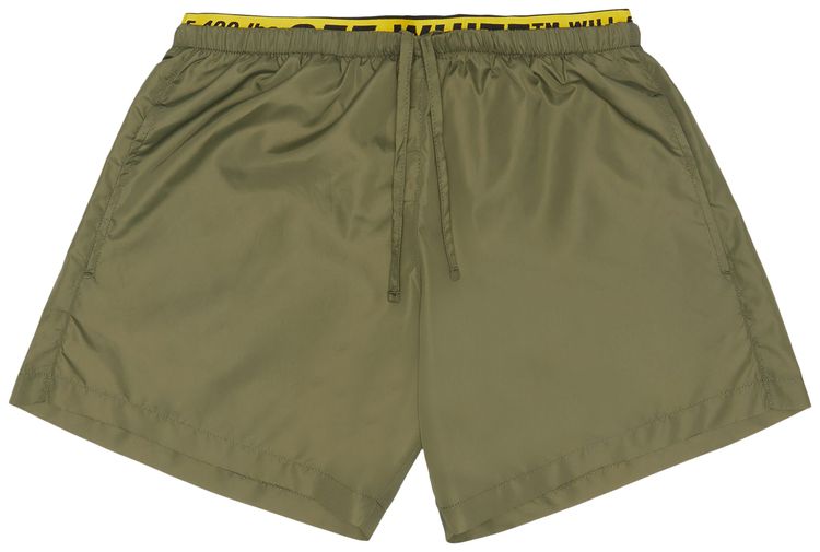 Off White Classic Industrial Swim Shorts Army Green