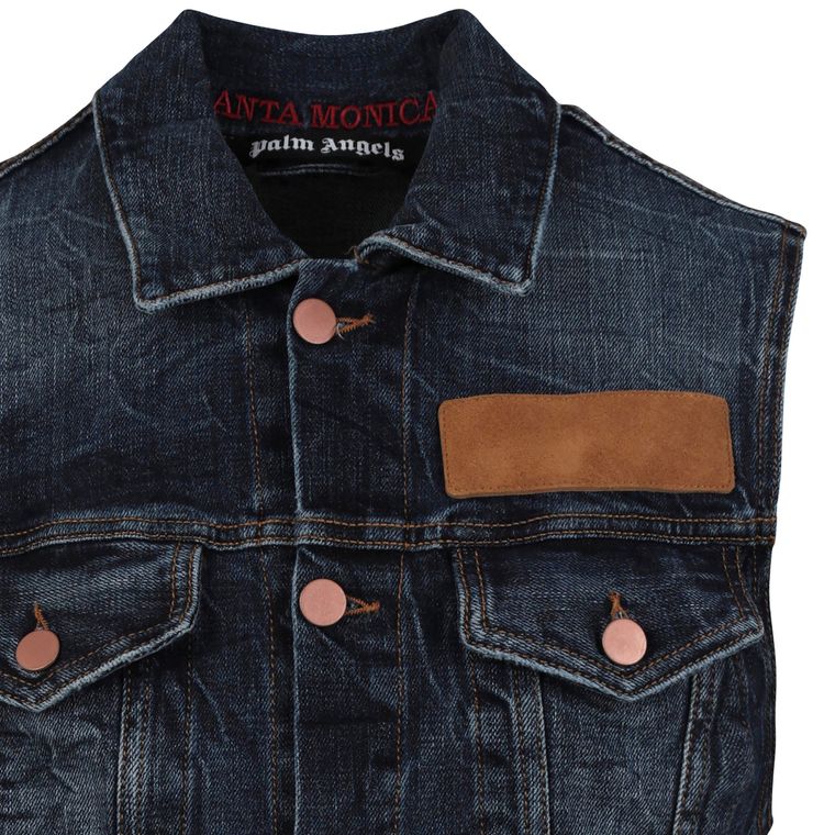 Palm Angels Denim Vest BlueBrown