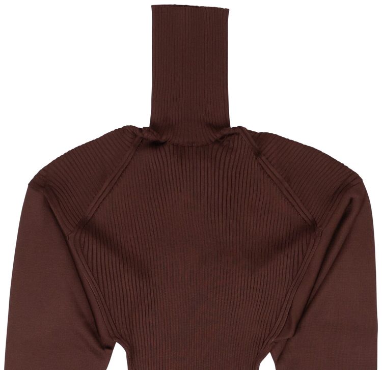 Bottega Veneta Ribbed Turtleneck Sweater Maroon