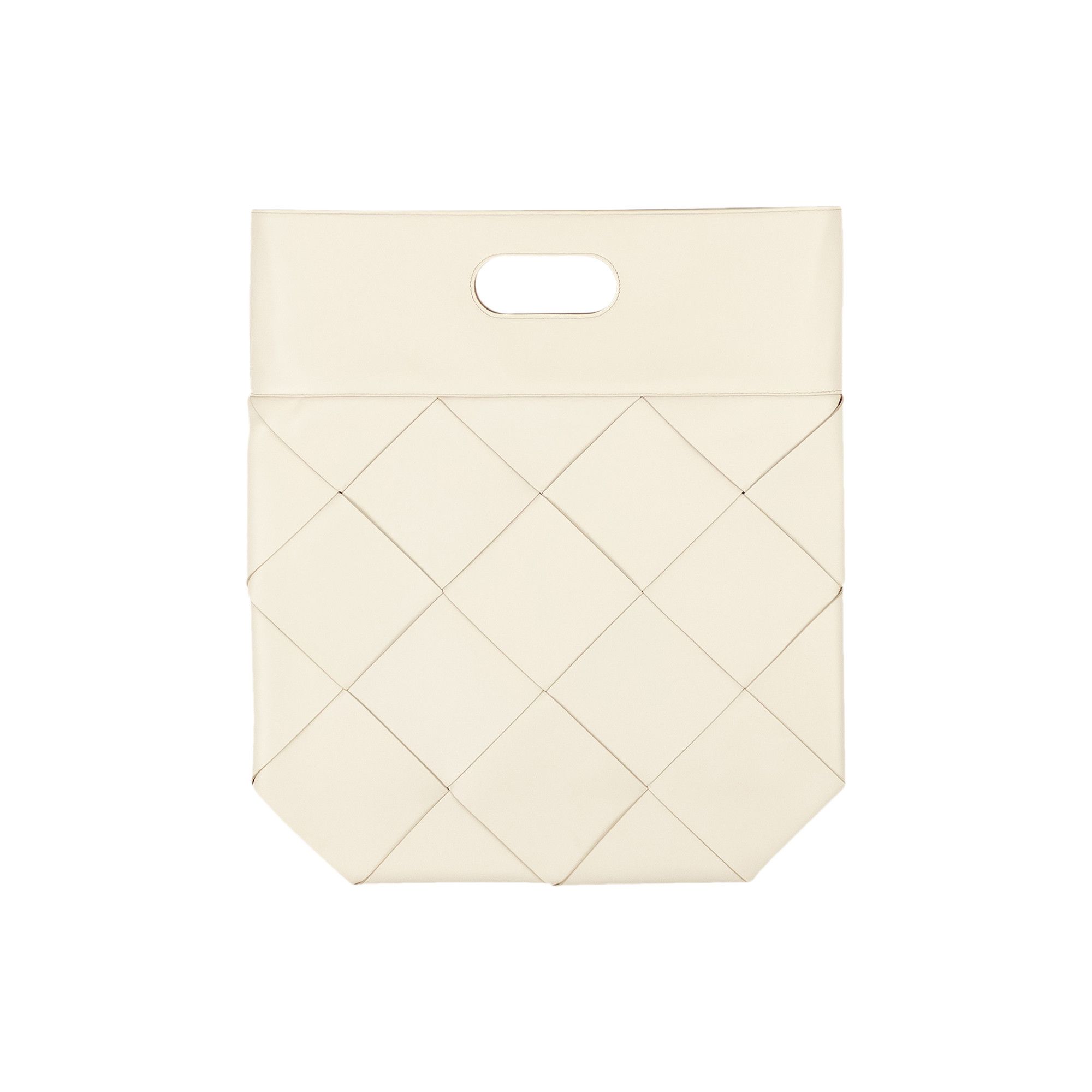 Buy Bottega Veneta Leather Woven Slip Small Tote Bag Ivory 574155 VMAP1 9005 GOAT SA