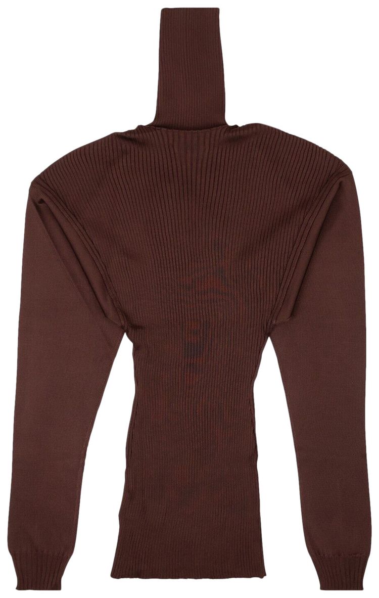 Bottega Veneta Ribbed Turtleneck Sweater Maroon