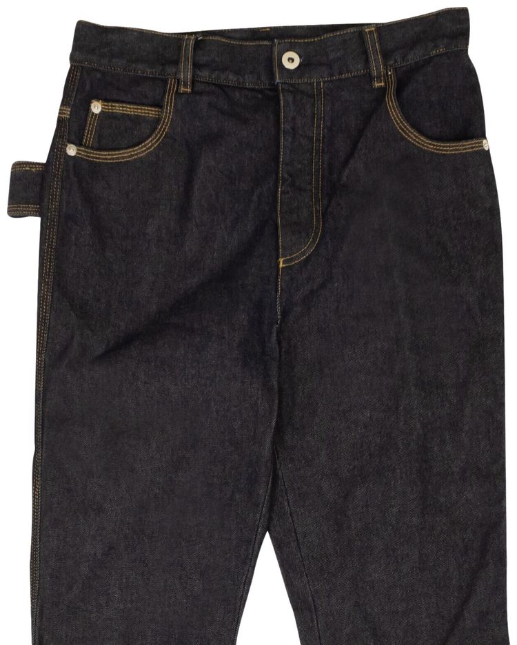 Bottega Veneta Contrast Stitching Denim Pants Blue