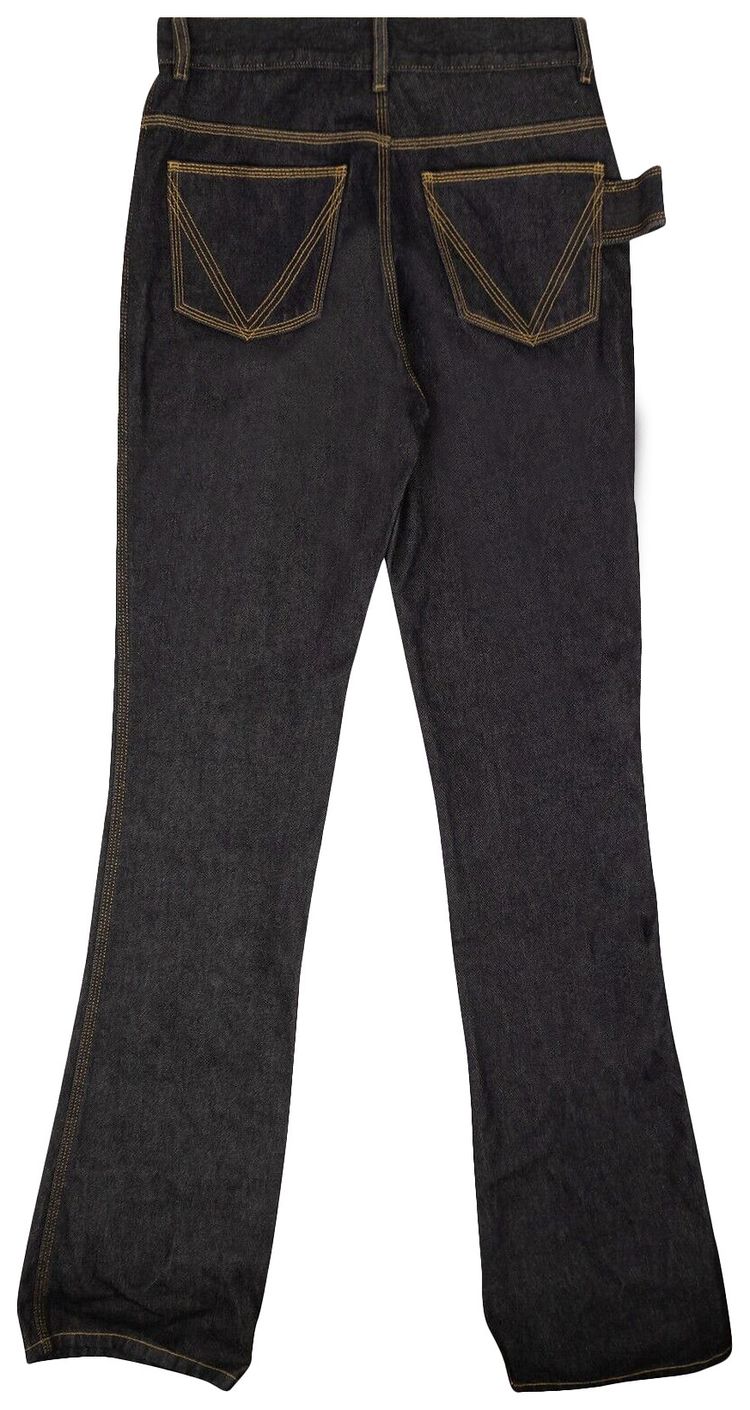 Bottega Veneta Contrast Stitching Denim Pants Blue