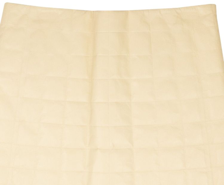 Bottega Veneta Checker Leather Skirt Beige
