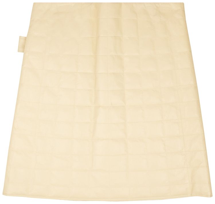 Bottega Veneta Checker Leather Skirt Beige