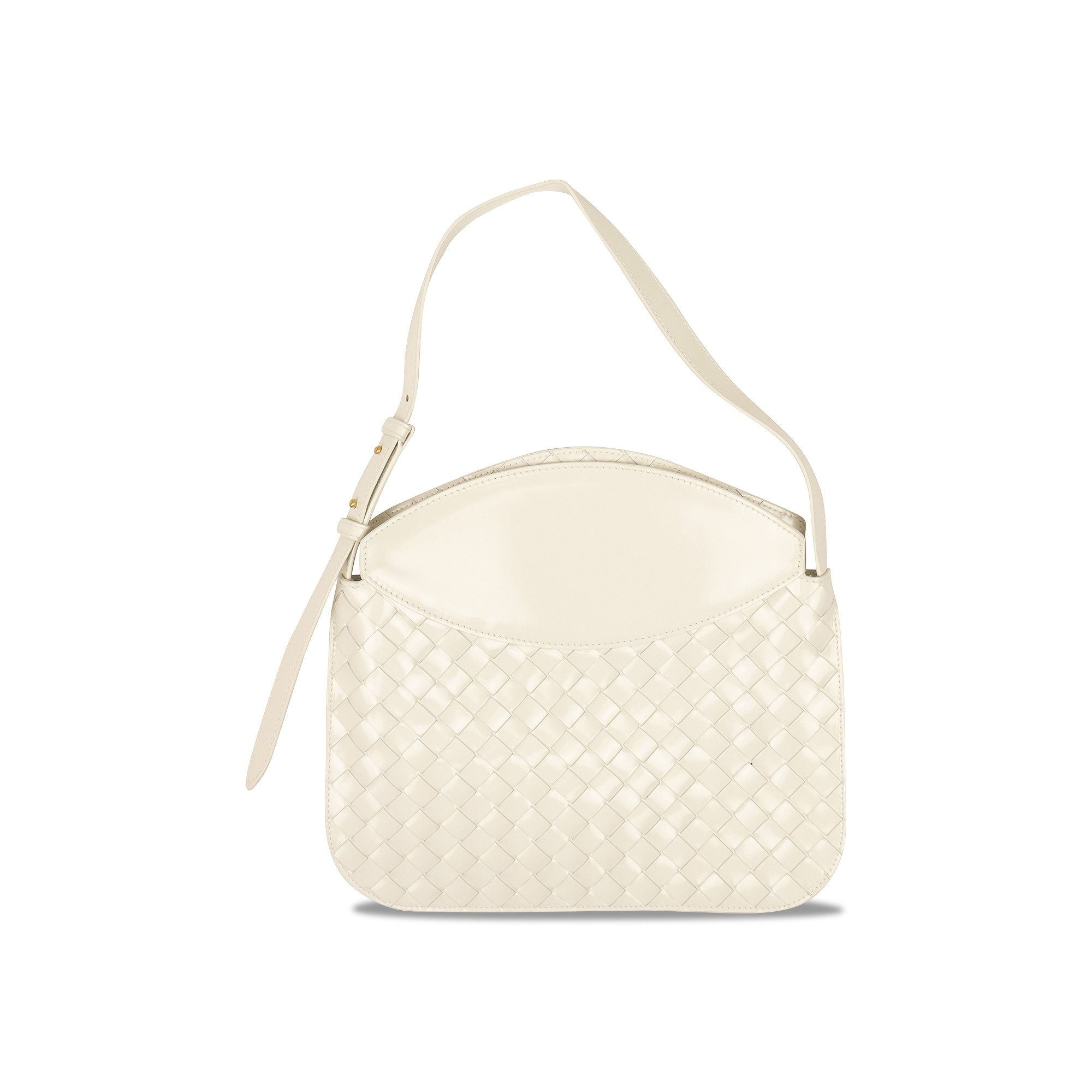 Buy Bottega Veneta Leather Flap Shoulder Bag 'White' - 701046