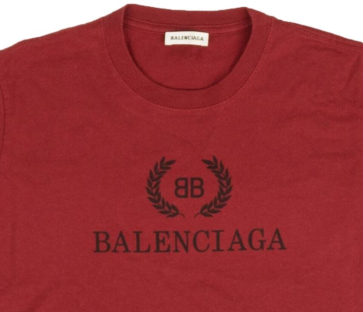 Balenciaga Heavy Jersey Short Sleeve T Shirt Red
