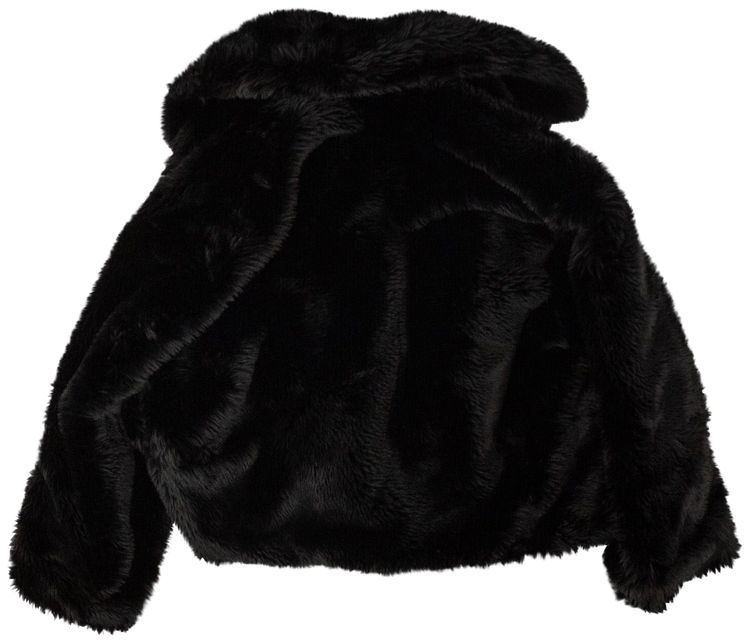 Dries Van Noten Vaudi Faux Fur Coat Black