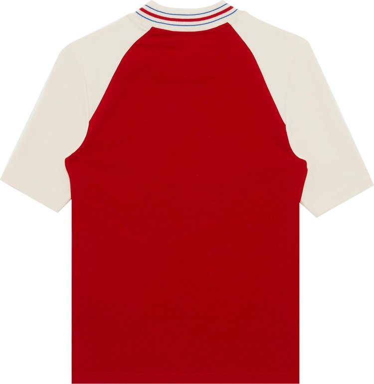 Balmain Raglan Retro PB T Shirt Rouge VifCremeBleu Moyen