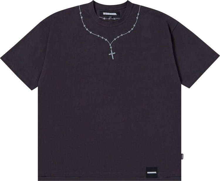 Neighborhood Cross Embroidery Crewneck T-Shirt 'Black'
