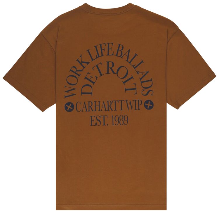 Carhartt WIP Work Varsity T Shirt Deep Hamilton BrownBlack